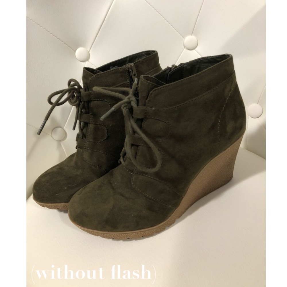 MIA olive green wedge heel💚